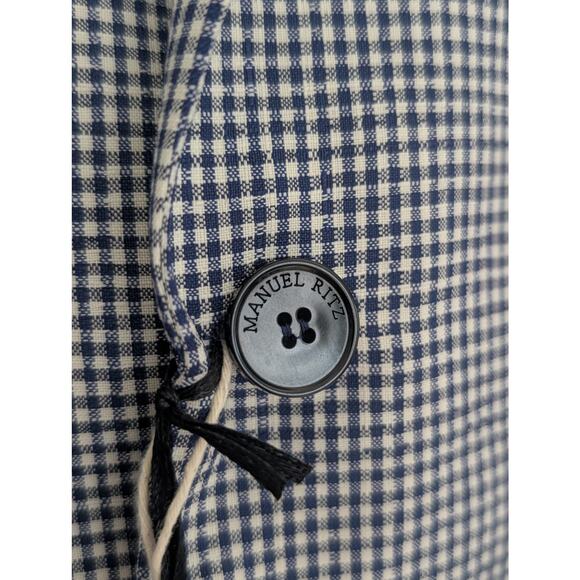 NWT Manuel Ritz Men's Italian Designer Wool Navy White Checked Suit IT 48 US 38 - Picture 6 of 12